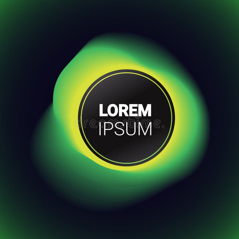 Dynamical gradient form abstract banner flowing liquid shape fluid green color badge modern graphic element copy space stock illustration