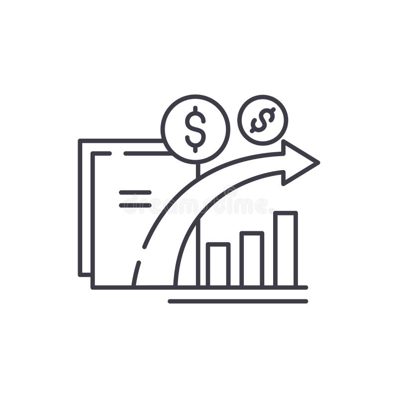 Dynamik der Finanzwachstumslinie Ikonenkonzept Dynamik der linearen Illustration des Finanzwachstumsvektors, Symbol, Zeichen stock abbildung