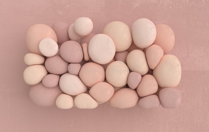 Dynamic abstract pastel colored 3d rendering background with soft spheres. Blush, eye shadow particles. Dynamic abstract pastel colored 3d rendering background with soft spheres. Blush, eye shadow particles.