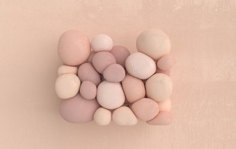 Dynamic abstract pastel colored 3d rendering background with soft spheres. Blush, eye shadow particles. Dynamic abstract pastel colored 3d rendering background with soft spheres. Blush, eye shadow particles.