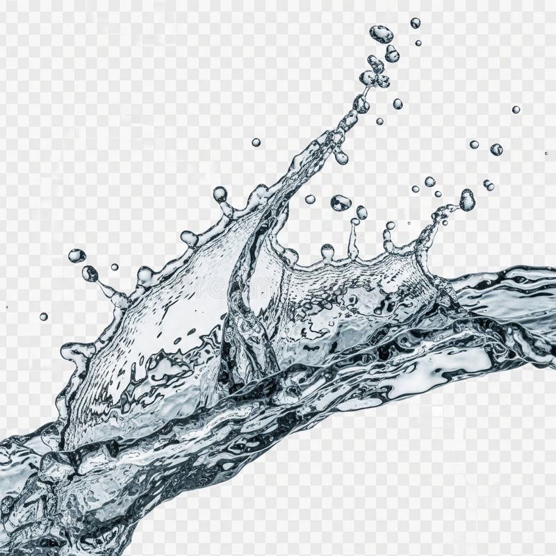 Dynamische spat van helder water met stock illustratie