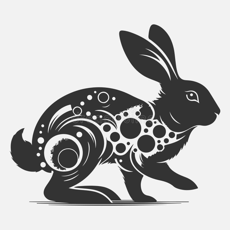Dynamische Springkaninchen Silhouette perfekt für Kunstdesign und Handwerksprojekte vektor abbildung