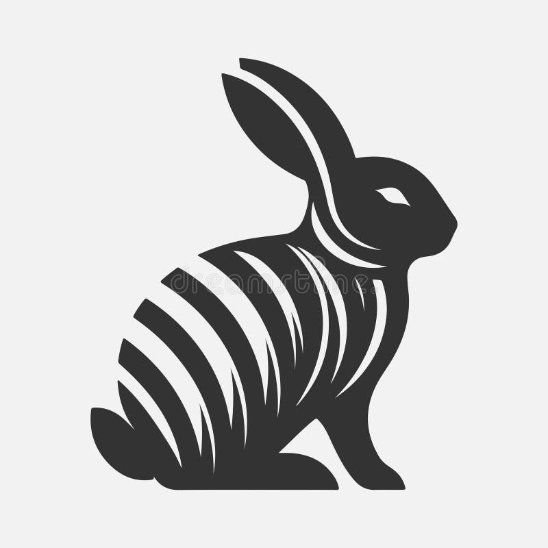 Dynamische Springkaninchen Silhouette perfekt für Kunstdesign und Handwerksprojekte stock abbildung