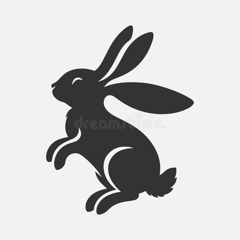 Dynamische Springkaninchen Silhouette perfekt für Kunstdesign und Handwerksprojekte stock abbildung