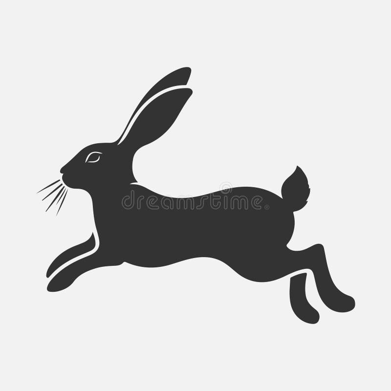 Dynamische Springkaninchen Silhouette perfekt für Kunstdesign und Handwerksprojekte vektor abbildung
