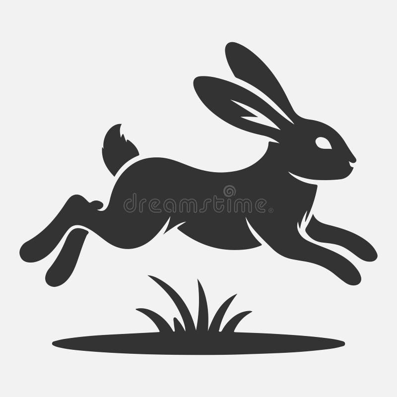 Dynamische Springkaninchen Silhouette perfekt für Kunstdesign und Handwerksprojekte stock abbildung