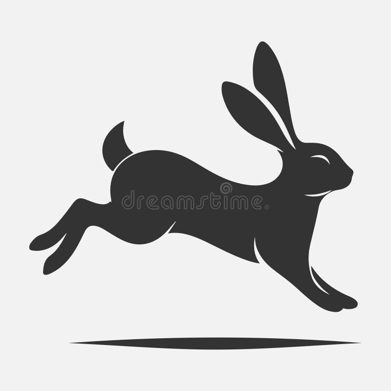 Dynamische Springkaninchen Silhouette perfekt für Kunstdesign und Handwerksprojekte lizenzfreie abbildung