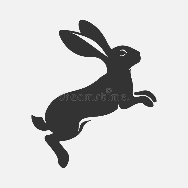 Dynamische Springkaninchen Silhouette perfekt für Kunstdesign und Handwerksprojekte vektor abbildung
