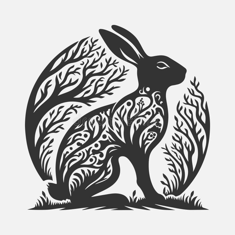 Dynamische Springkaninchen Silhouette perfekt für Kunstdesign und Handwerksprojekte vektor abbildung