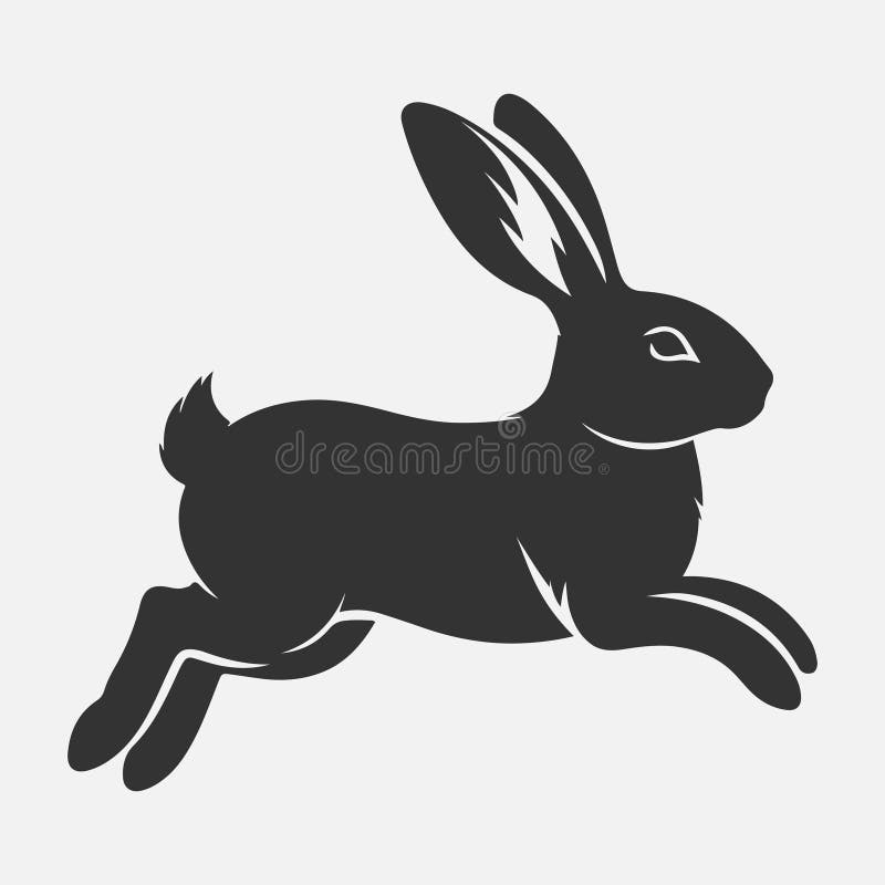 Dynamische Springkaninchen Silhouette perfekt für Kunstdesign und Handwerksprojekte vektor abbildung
