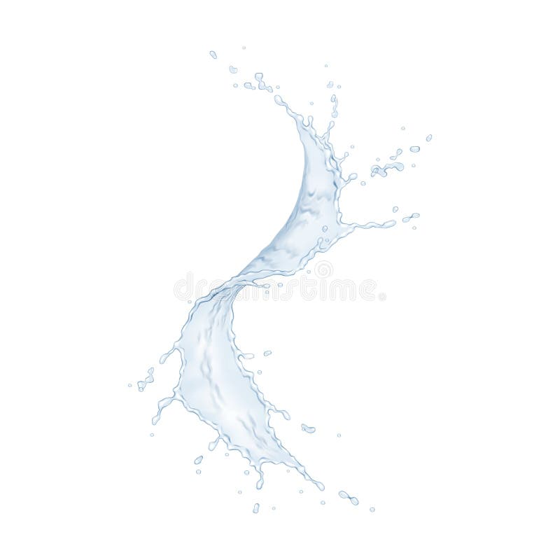 Dynamische Waterspat op Witte Achtergrond royalty-vrije illustratie