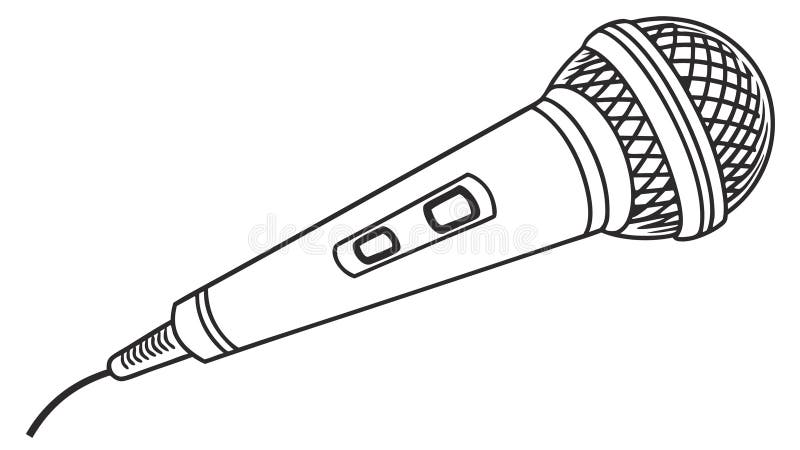 Dynamisches Handmikrofon für Gesang oder Speaking Vector Art Vektordesign Generative AI lizenzfreie abbildung