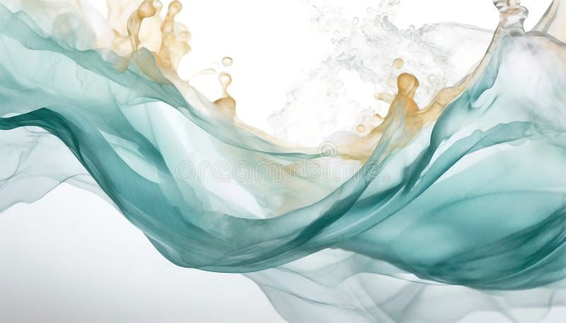 Dynamisk fluidliknande rörelse med mjuka färgtoner för teal och beige som blandas sömlöst för att skapa en abstrakt och flytande royaltyfri illustrationer