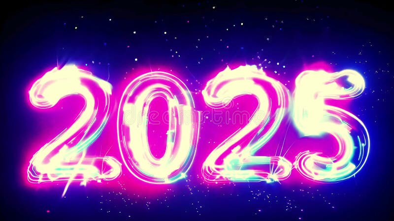 Dynamisk 4 k glad ny 2025-fyrverkerivideo perfekt för alla projekt royaltyfri illustrationer
