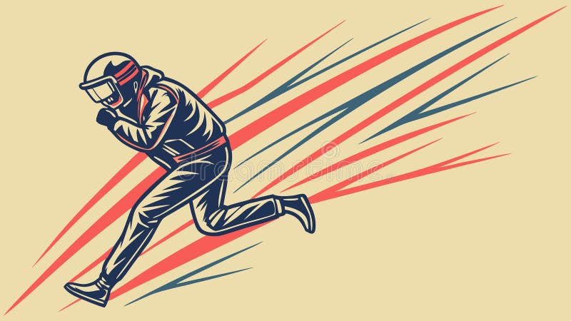 Dynamisk körriktningsvektorhastighet och atleticism Illustration-vektordesign Generativ AI royaltyfri illustrationer
