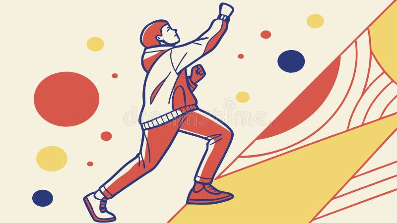 Dynamisk löpare i rörelse med abstrakta former som firar rörelse och sportvektordesign Generativ AI vektor illustrationer