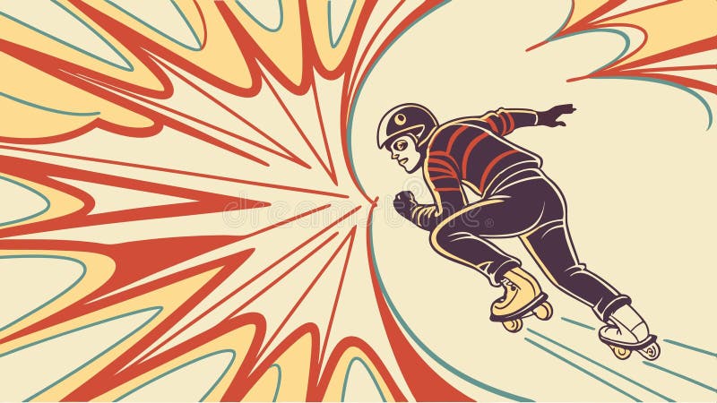 Dynamisk löpare i rörelserader, atletisk prestandavektordesign Generativ AI stock illustrationer