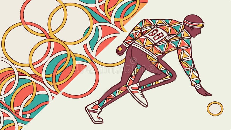 Dynamisk löpare med abstrakt geometrisk och linjär mönster vektordesign Generativ AI vektor illustrationer