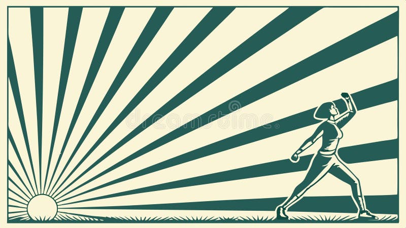 Dynamisk löpare med solstrålar, fitness, hastighet, energi, konst för en aktiv livsstil, vektordesign, generativ AI stock illustrationer