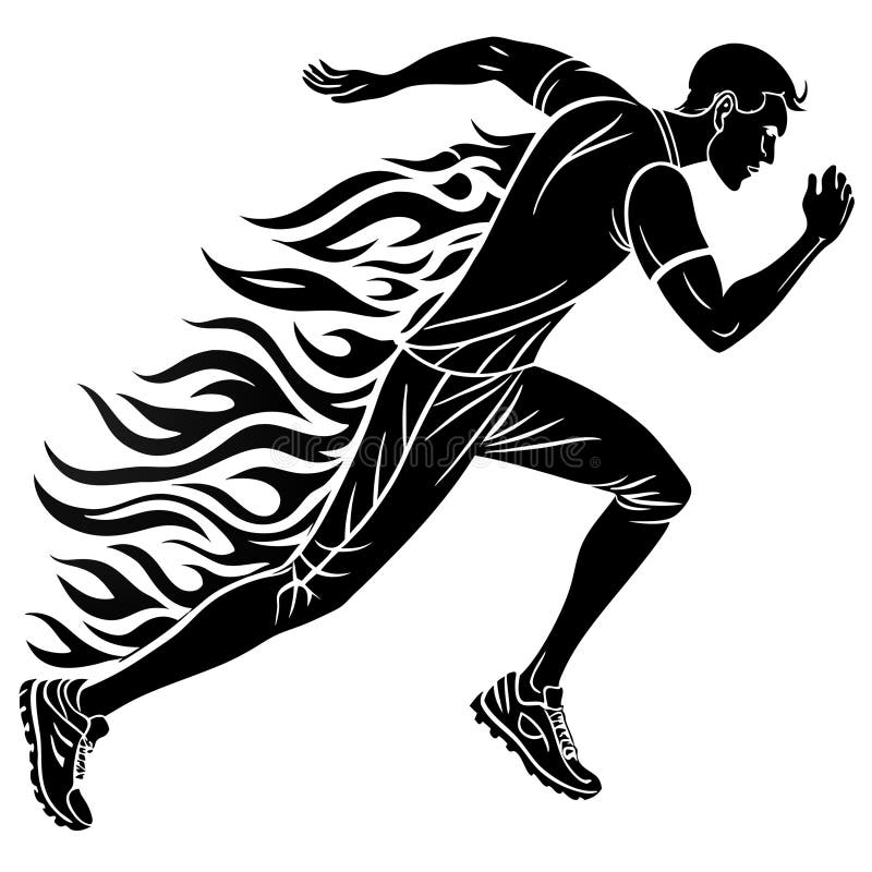 Dynamisk löpare med utfyllnadsrörelsemönster för Fitness och Iports inspiration vektor illustrationer