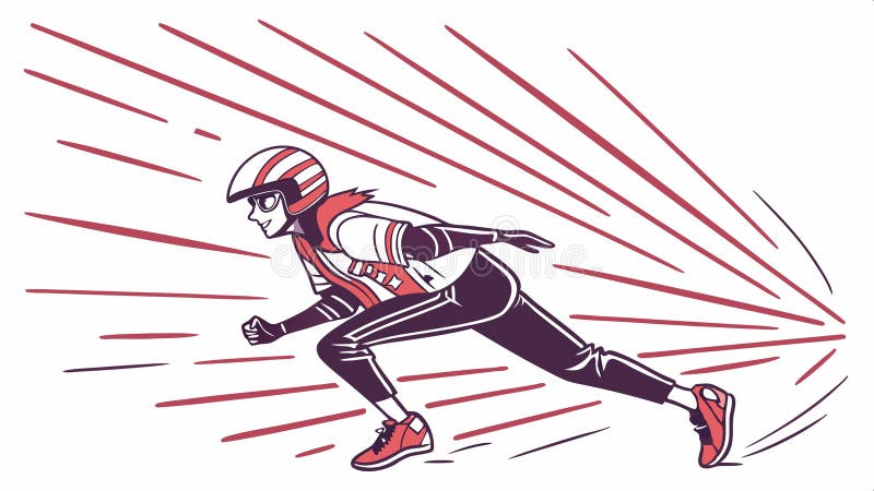 Dynamisk runner-figur med hastighetslinjer, sportgrafisk vektordesign Generativ AI vektor illustrationer
