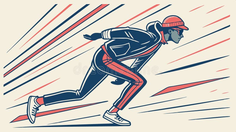 Dynamisk runner-figur med linjer och mönster vektordesign Generativ AI royaltyfri illustrationer