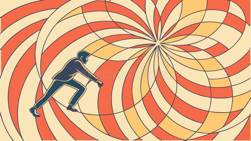 Dynamisk runner i en spiral som symboliserar rörelse och atletisk energivektordesign Generativ AI vektor illustrationer