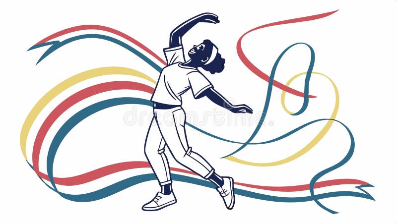 Dynamisk runner-silhuett med färgfulla linjer som symboliserar hastighet och rörelsevektordesign Generativ AI vektor illustrationer