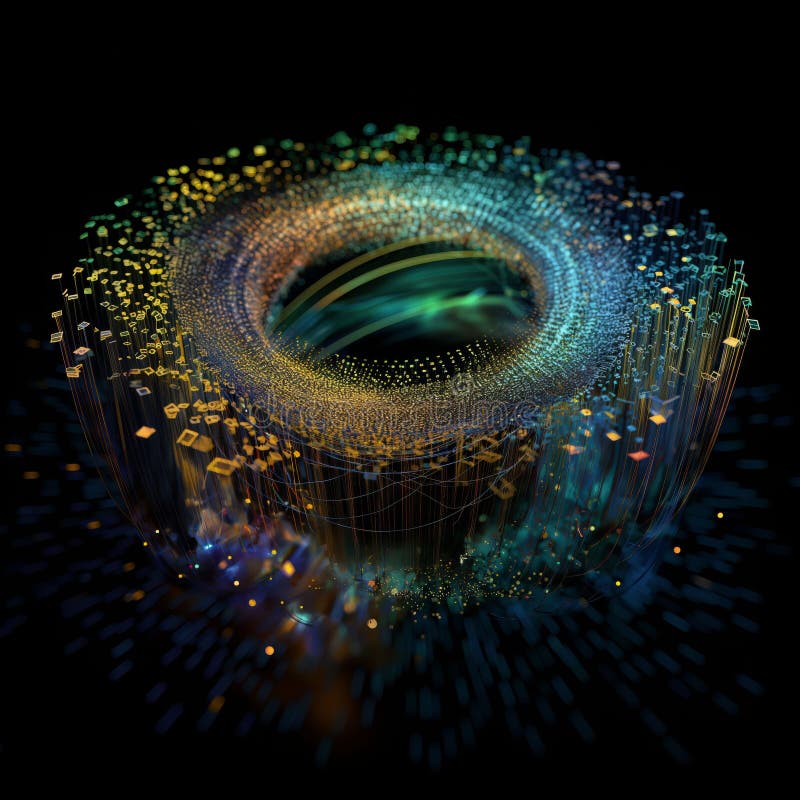 Dynamisk vört : en färgstark dans av data i tre dimensioner vektor illustrationer