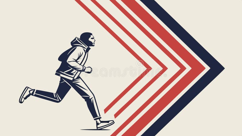 Dynamiska runner silhouette-idrottare i rörelsesport och illustrationsvektor för friskhet Generativ AI stock illustrationer
