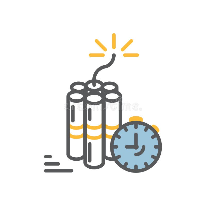 Dynamite with timer clock vector royalty free illustration