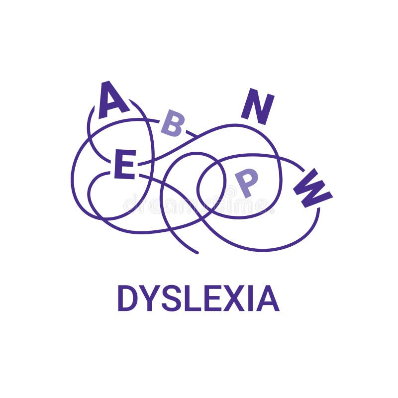 Dyslexia Vector Illustration Word Cloud Isolated on a White Background