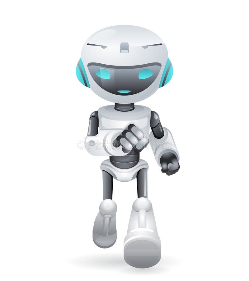 Działające Śliczne robot innowaci technologii nauki fikci Przyszłościowe Małe 3d ikony Ustawiać Projektują Wektorową ilustrację ilustracji