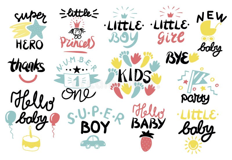 14 dzieci logo z handwriting ilustracja wektor 14 dzieci logo z handwriting ilustracja wektor