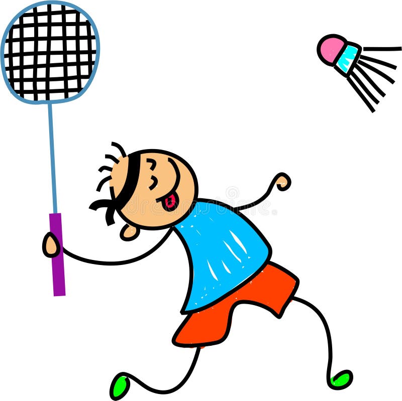 Dzieciak badminton royalty ilustracja