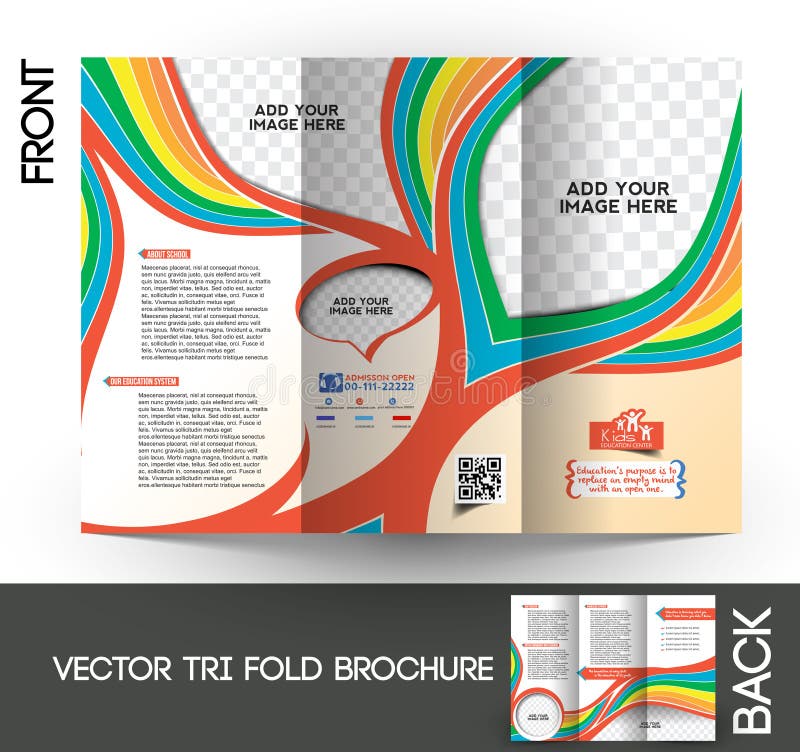 Dzieciak Szkolna trifold broszurka ilustracji Dzieciak Szkolna trifold broszurka ilustracji