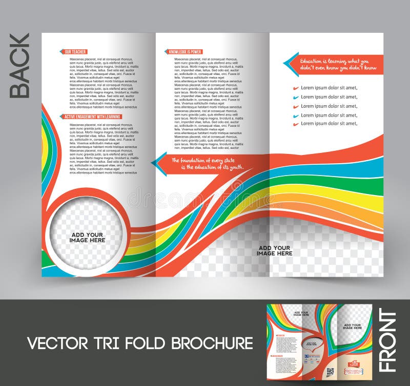 Dzieciak Szkolna trifold broszurka ilustracji Dzieciak Szkolna trifold broszurka ilustracji