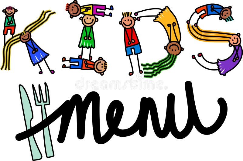 Dzieciaka menu tytułu tekst ilustracja wektor Dzieciaka menu tytułu tekst ilustracja wektor
