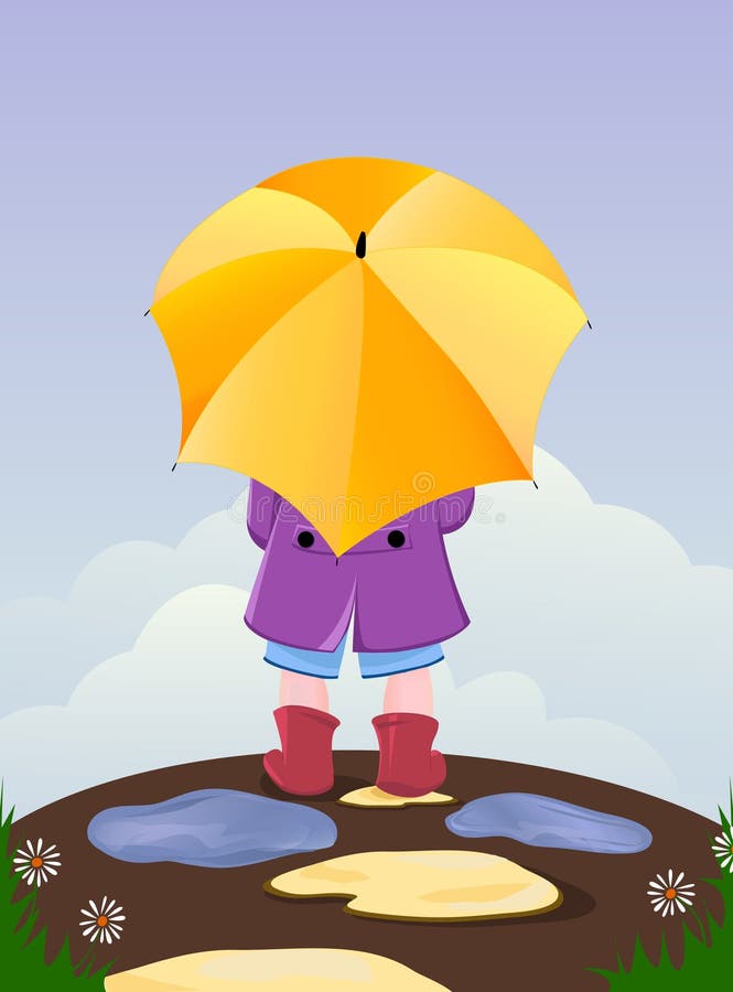 dzieciaka parasol ilustracji dzieciaka parasol ilustracji