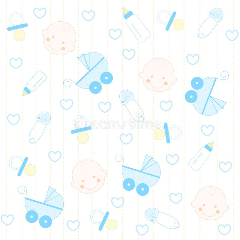 Baby boy elements seamless pattern / wallpaper. Baby boy elements seamless pattern / wallpaper