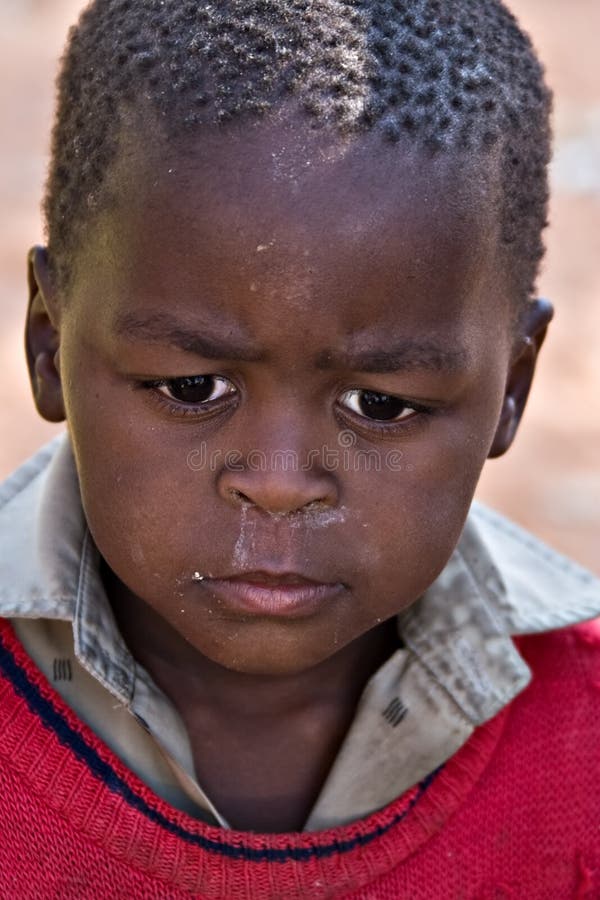 Deprived African child, village near Kalahari desert, people diversity series. Deprived African child, village near Kalahari desert, people diversity series