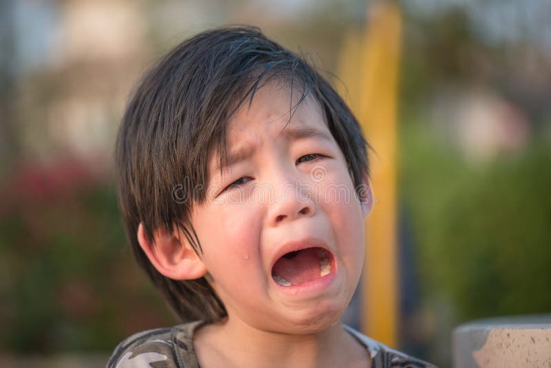 Close up of Asian child crying. Close up of Asian child crying