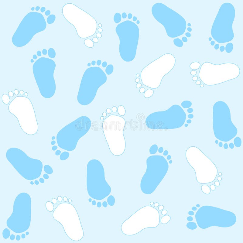 Cute baby boy footprints seamless pattern. Cute baby boy footprints seamless pattern