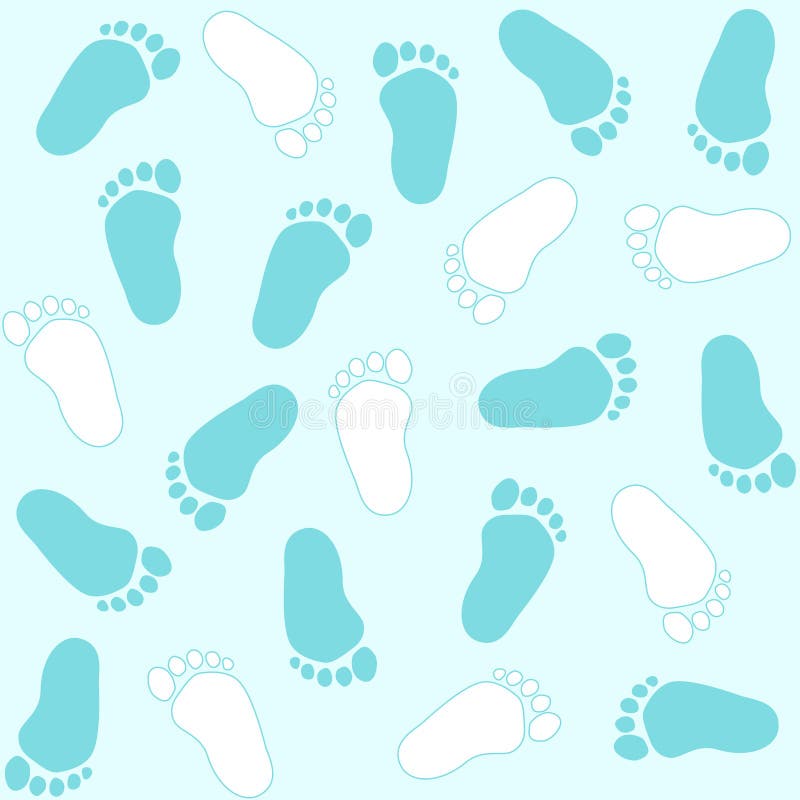 Cute baby boy footprints seamless pattern. Cute baby boy footprints seamless pattern