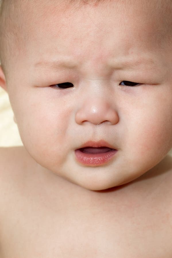 Asian baby boy is crying. Asian baby boy is crying.