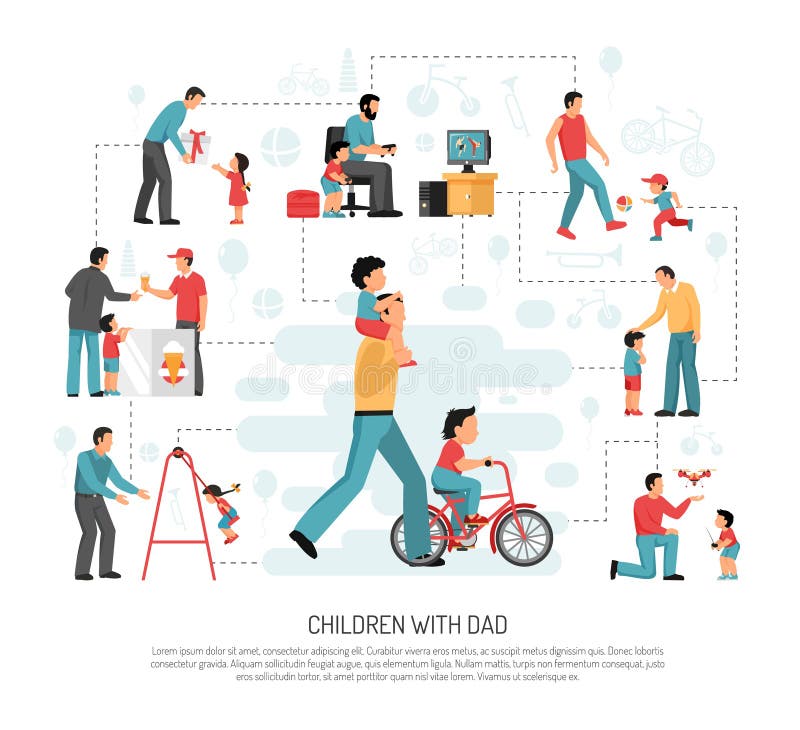 Dziecko tata Wychowywa Infographics ilustracji Dziecko tata Wychowywa Infographics ilustracji