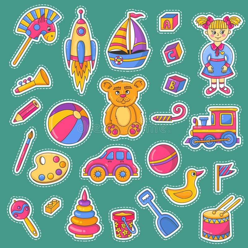 Dziecko zabawek ikon vecto set ilustracja wektor Dziecko zabawek ikon vecto set ilustracja wektor