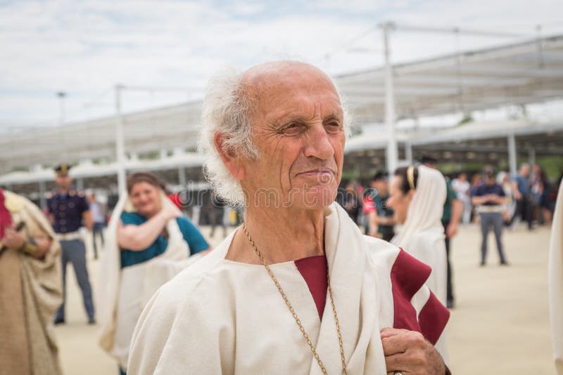 Dziejowa rzymianin grupa przy expo 2015 w Mediolan, Włochy obrazy stock