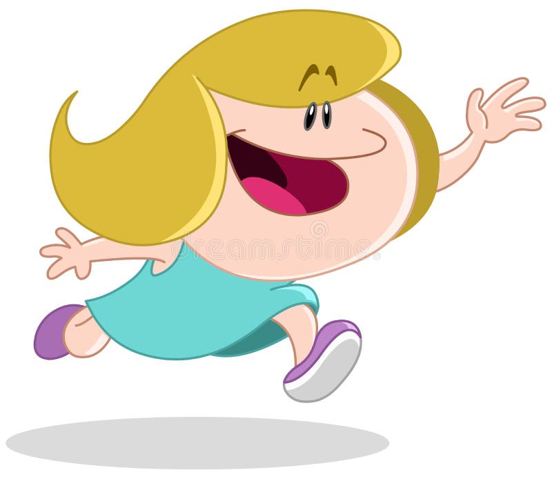 Dziewczyna bieg łapać ilustracji Dziewczyna bieg łapać ilustracji
