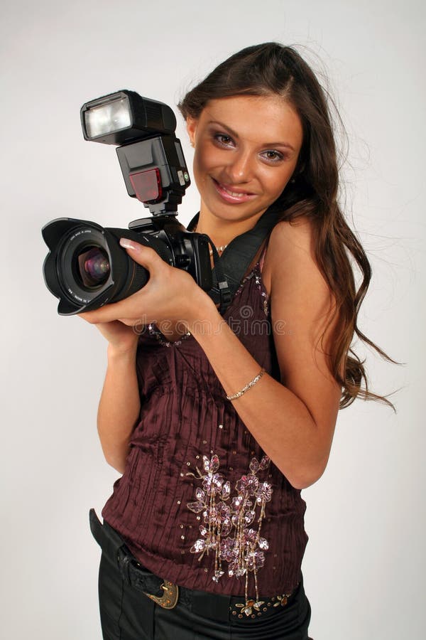 Dziewczyna fotograf zdjęcie royalty free